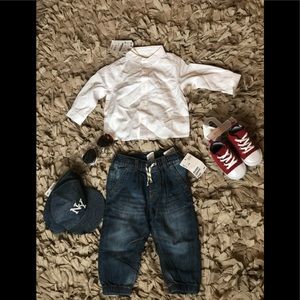 Top, pants, shoes, sunglasses & hat!